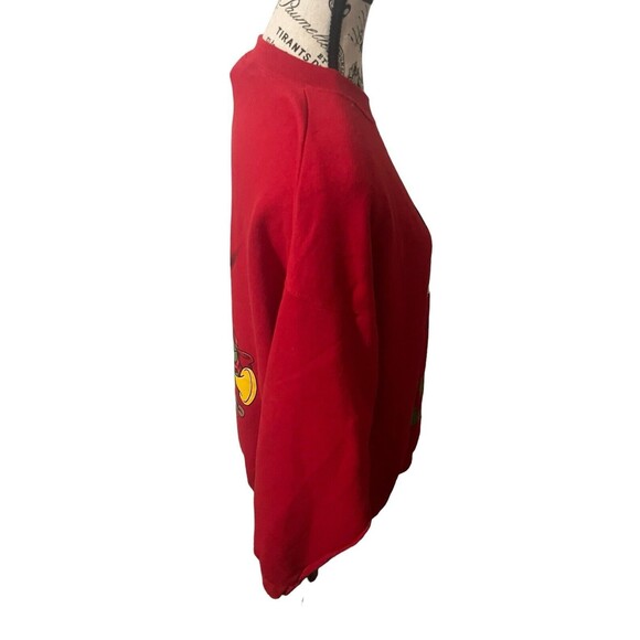 VTG Disney Designs Mickey Mouse Happy Holidays Red Sweatshirt Sz Large RARE - Picture 2 of 16